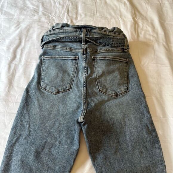Abercrombie and Fitch ultra high rise jeans size 4 or 27 belted ruffle waist med - Picture 8 of 8